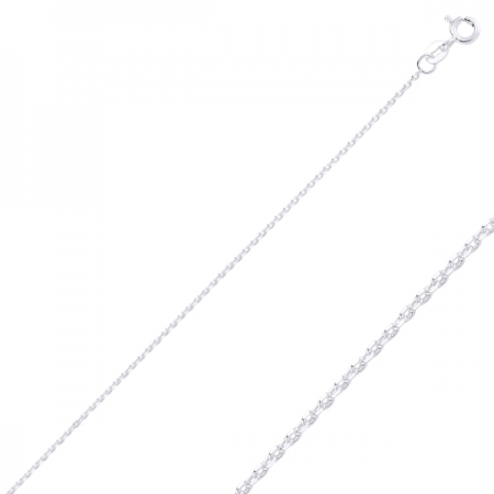 Lant argint 925 rodiat cu zale ovale 50 cm si 1 mm LTU0015 [0]